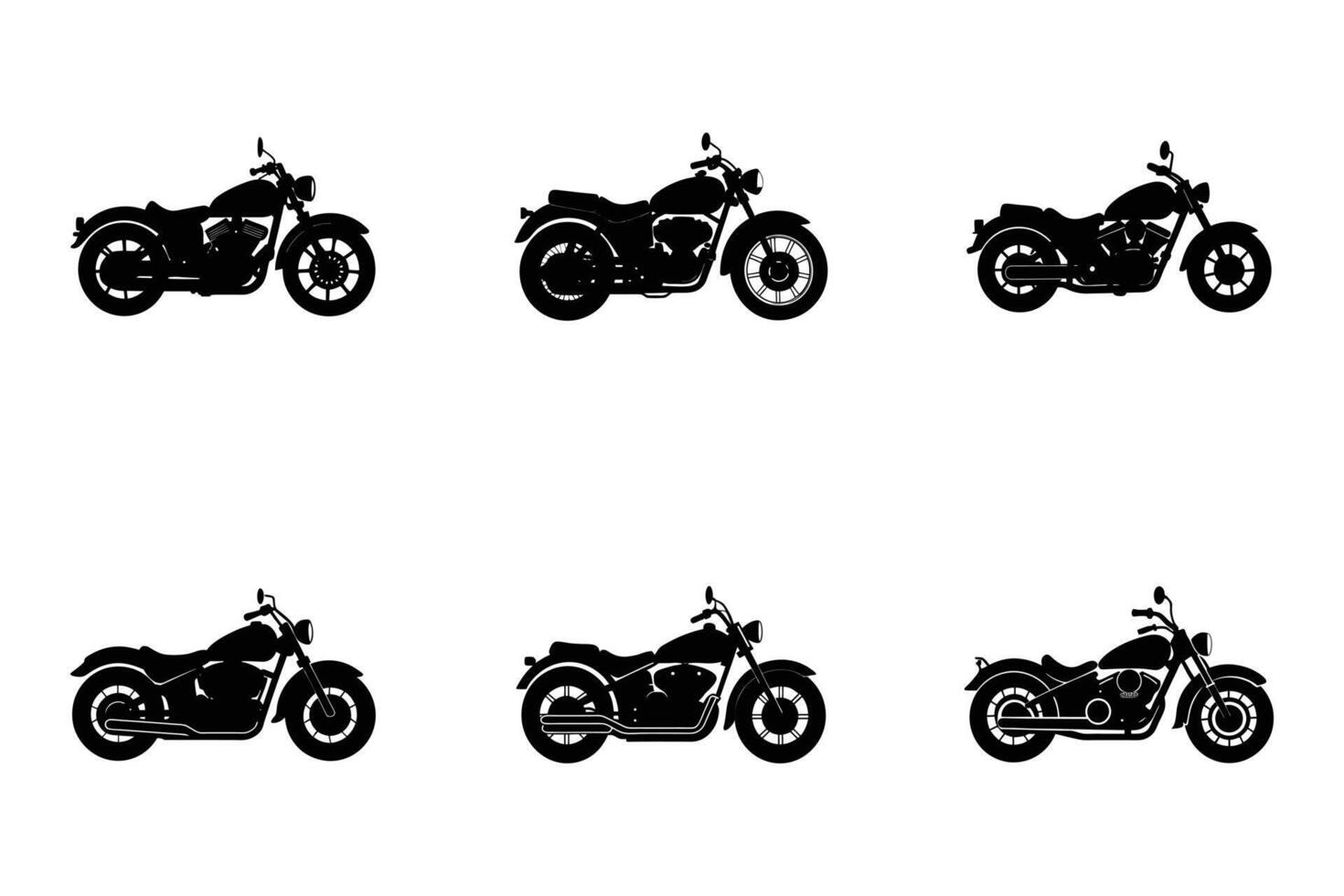 Modern cruiser motorcycle silhouette for transport and graphic designs vector