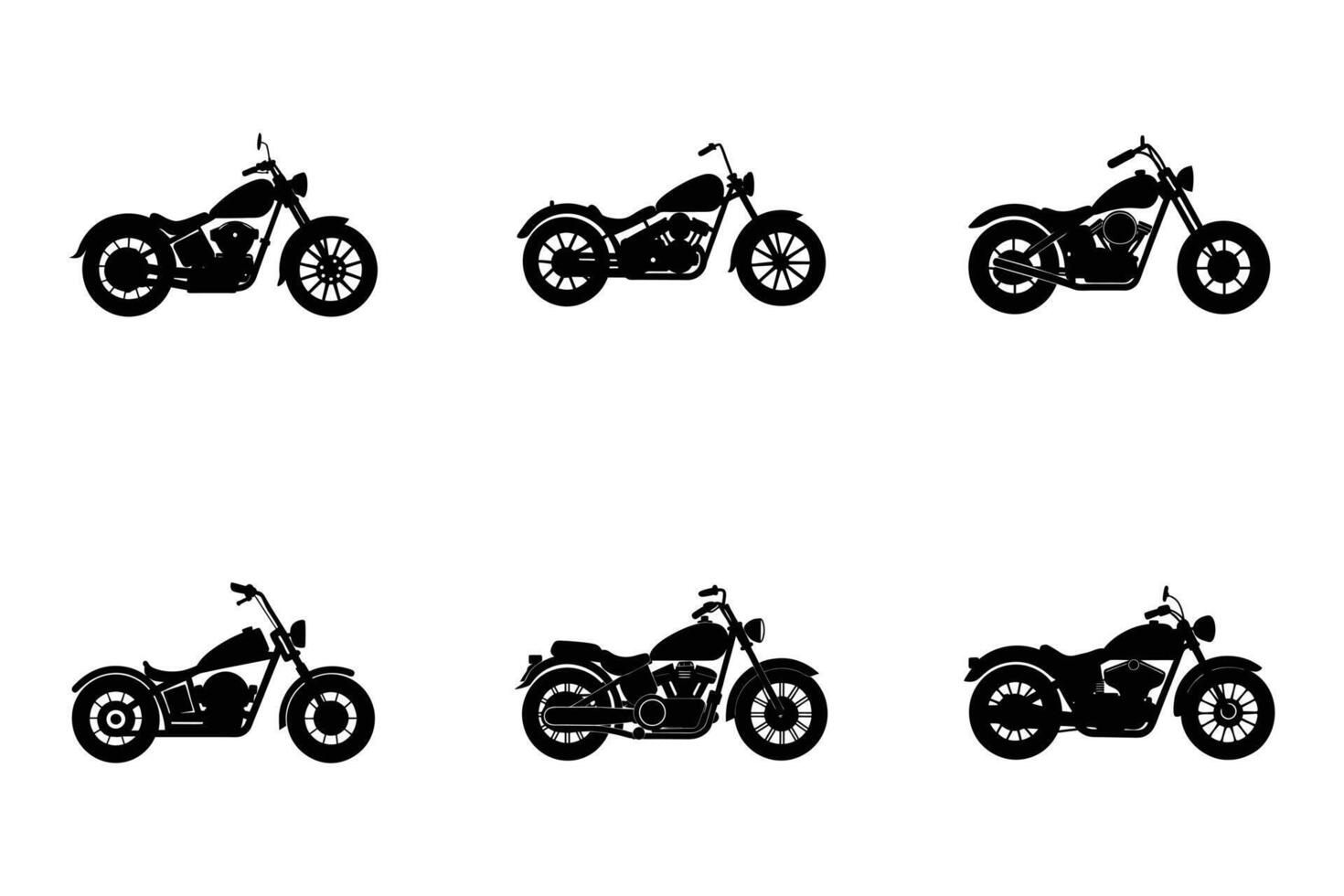 Clean cruiser motorcycle silhouette for elegant design projects vector