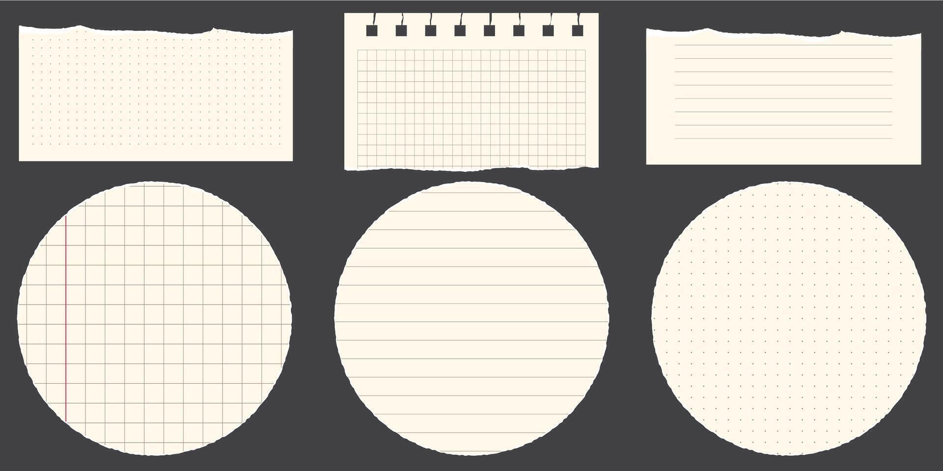Paper scraps. Torn pieces of paper, with torn edges for notes, realistic torn pieces of blank note pages. illustration isolated vector