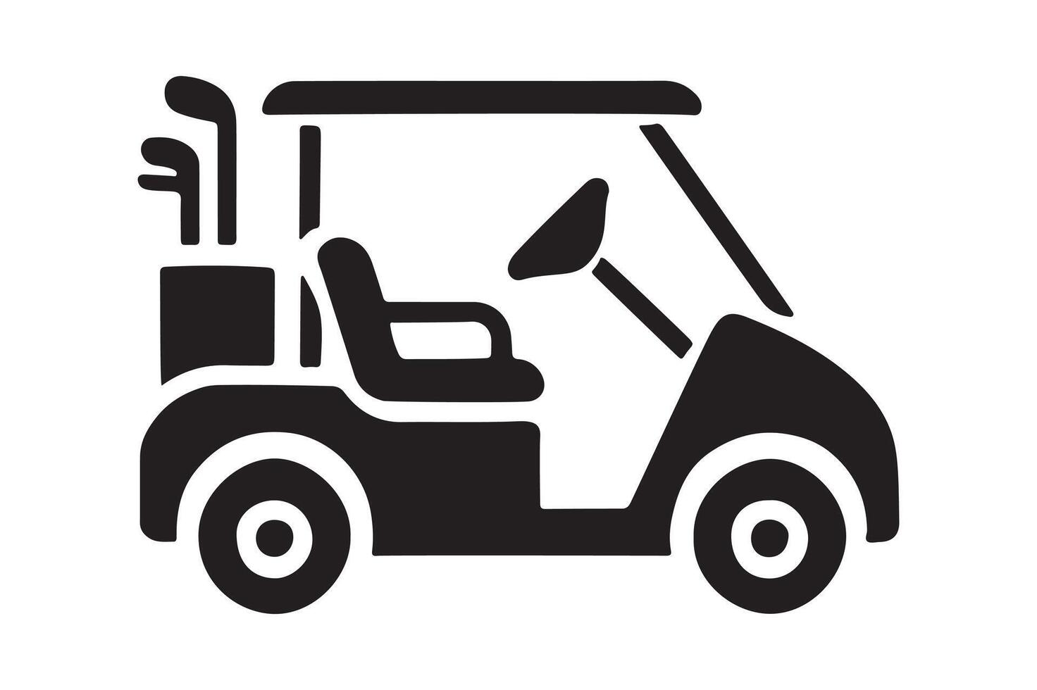 Silhouette of Golf Cart Black Design vector