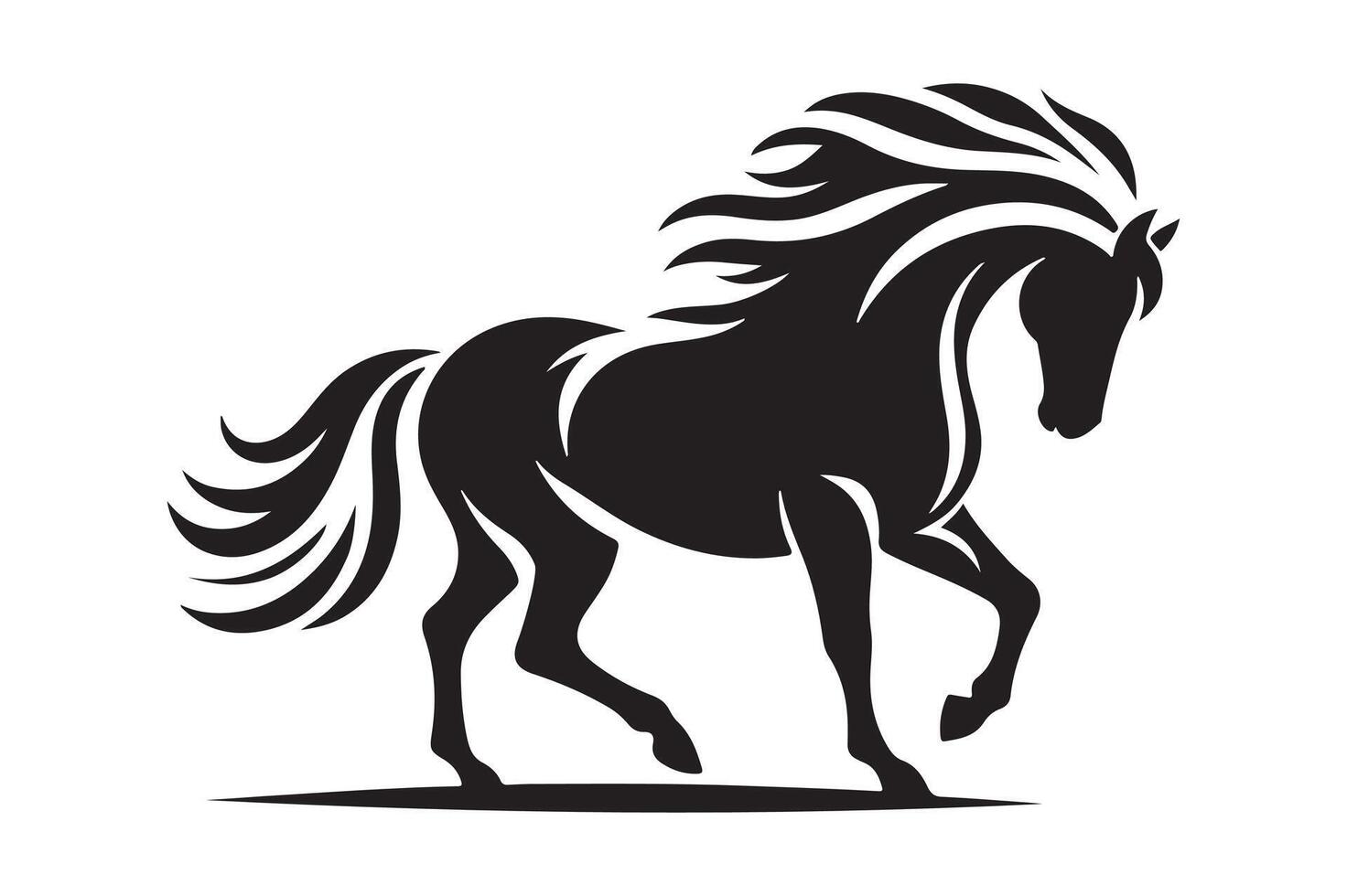 A black and white horse logo vector