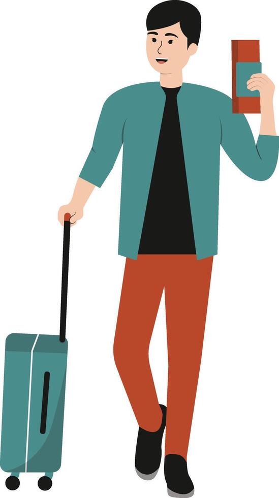 Tourist Illustration in Cartoon Style vector