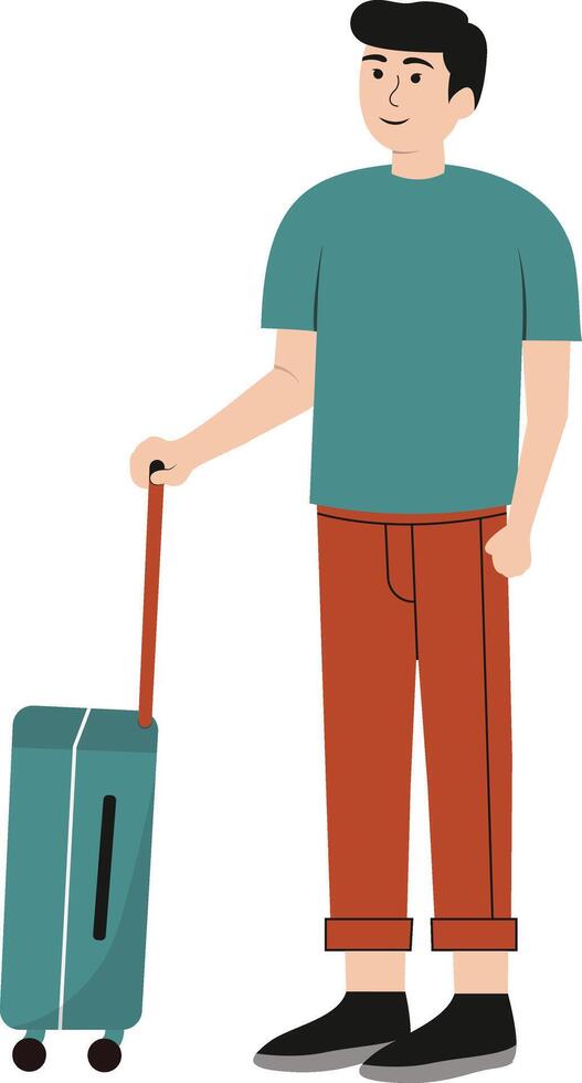 Tourist Illustration with Simple Cartoon Design vector