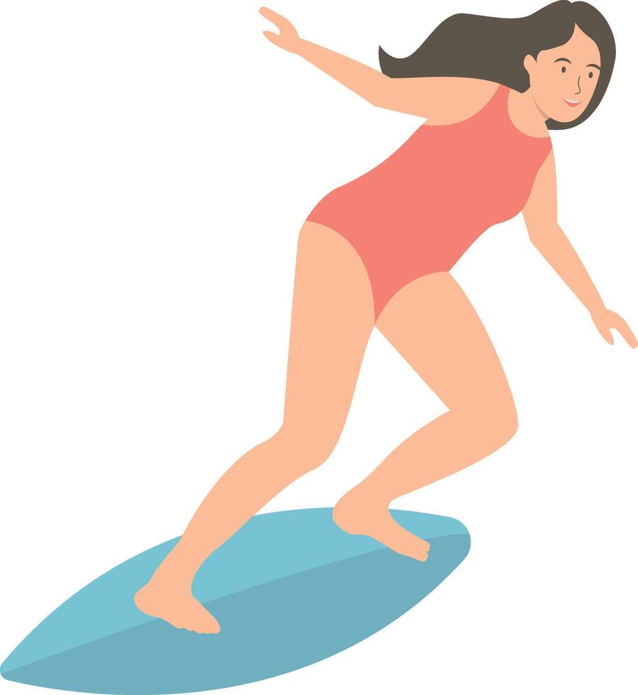 Surfing People Character with Cartoon Style vector