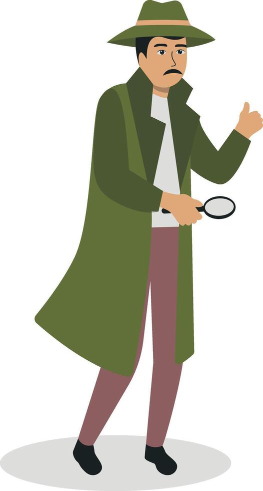 Detective Character in Flat Concept vector