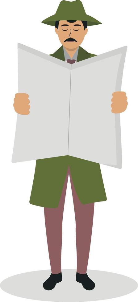 Detective Character with Cartoon Design and Shape vector