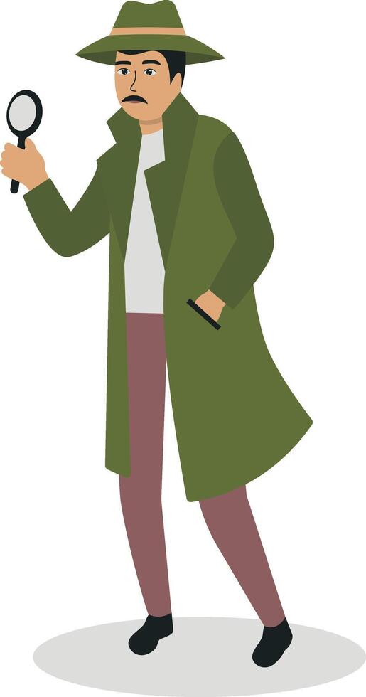 Detective Character Isolated on White Background vector