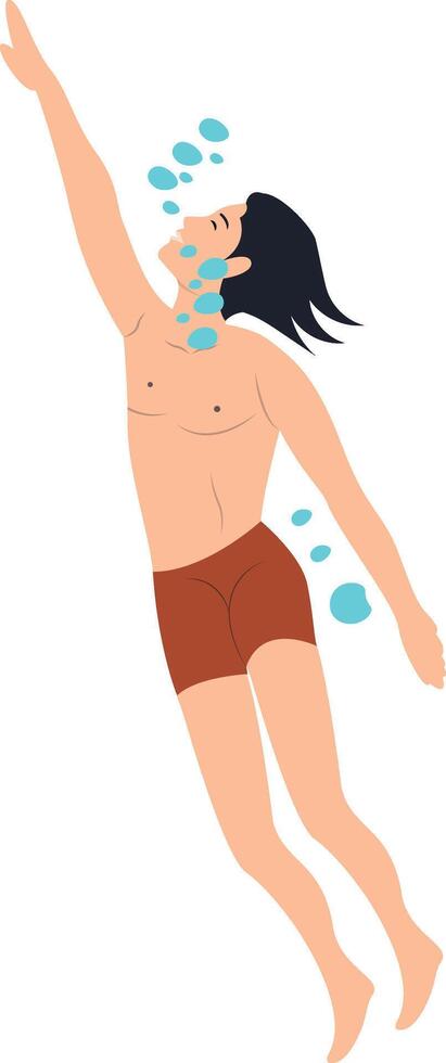 People Swimming Illustration with Flat Design vector
