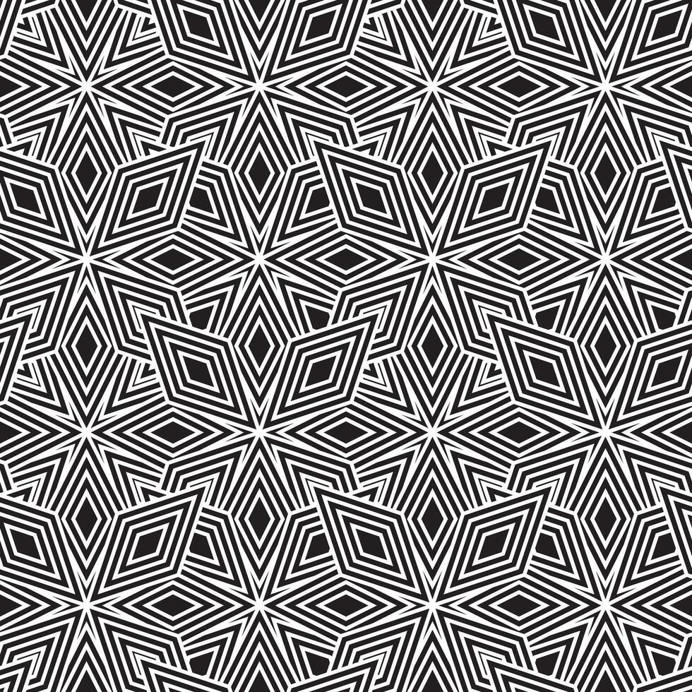 Abstract Star Monochrome geometric Repeat Pattern Background Wallpaper vector