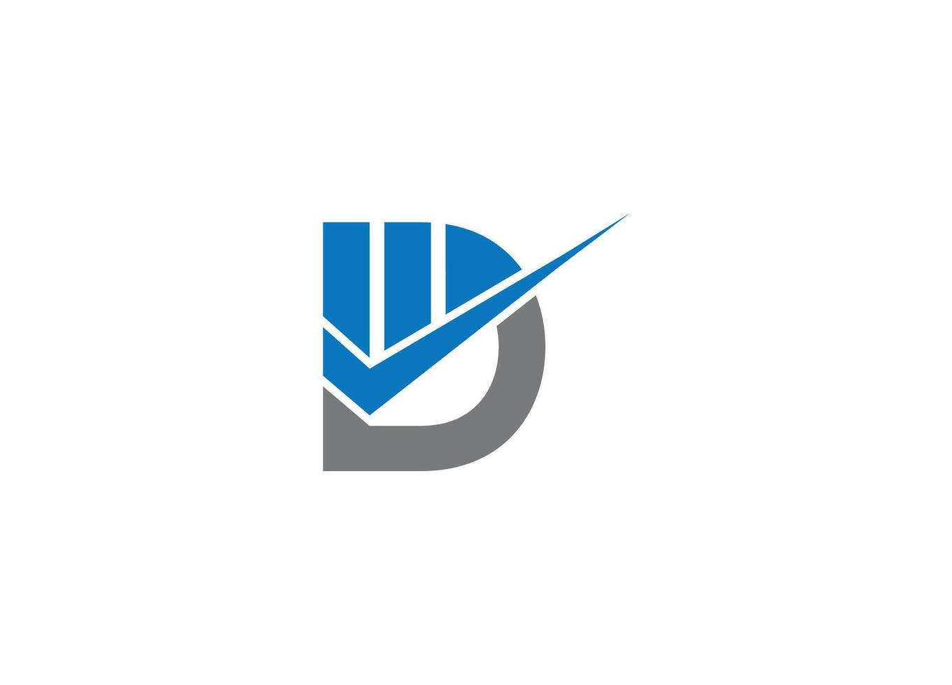D Logo Design Template icon vector
