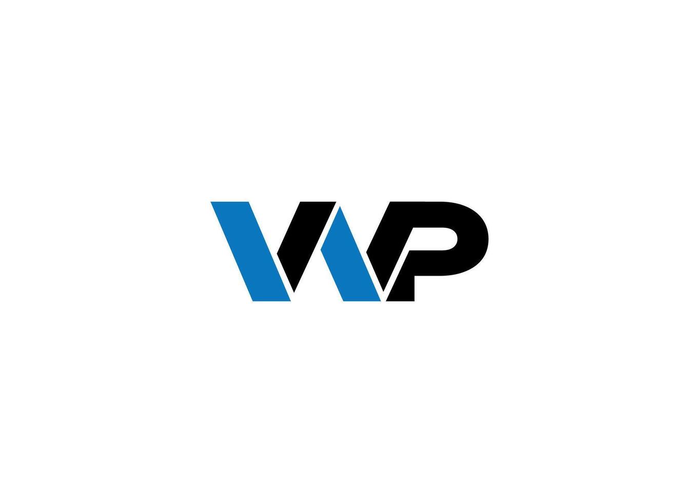 WP letter logo design with icon template vector