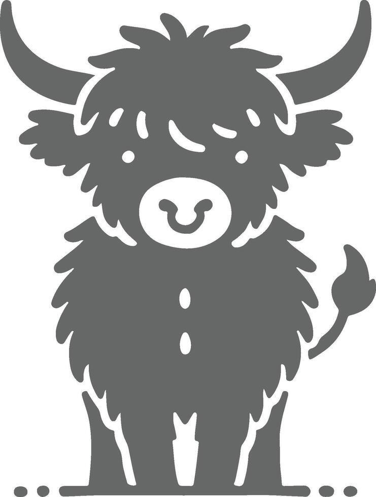 Minimalistic Highland cow silhouette with a creative touch, perfect for branding, modern decor, and artistic use vector