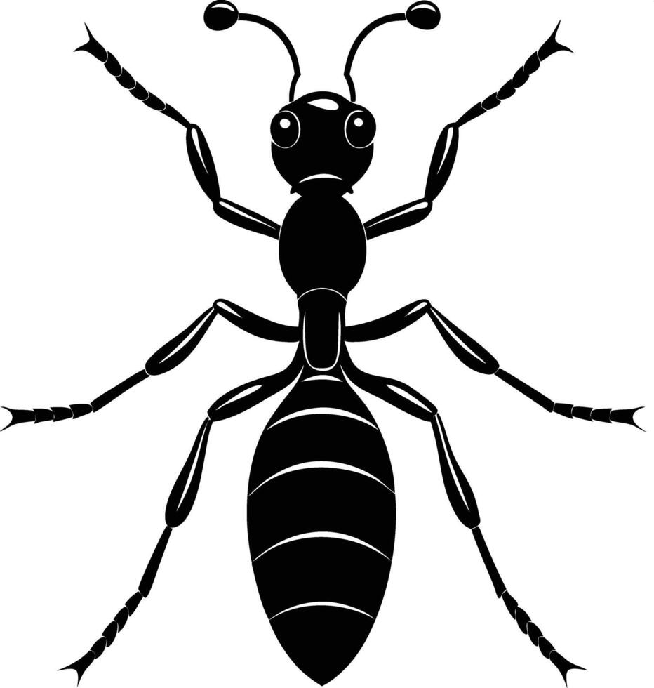 Black ant silhouette on white background vector