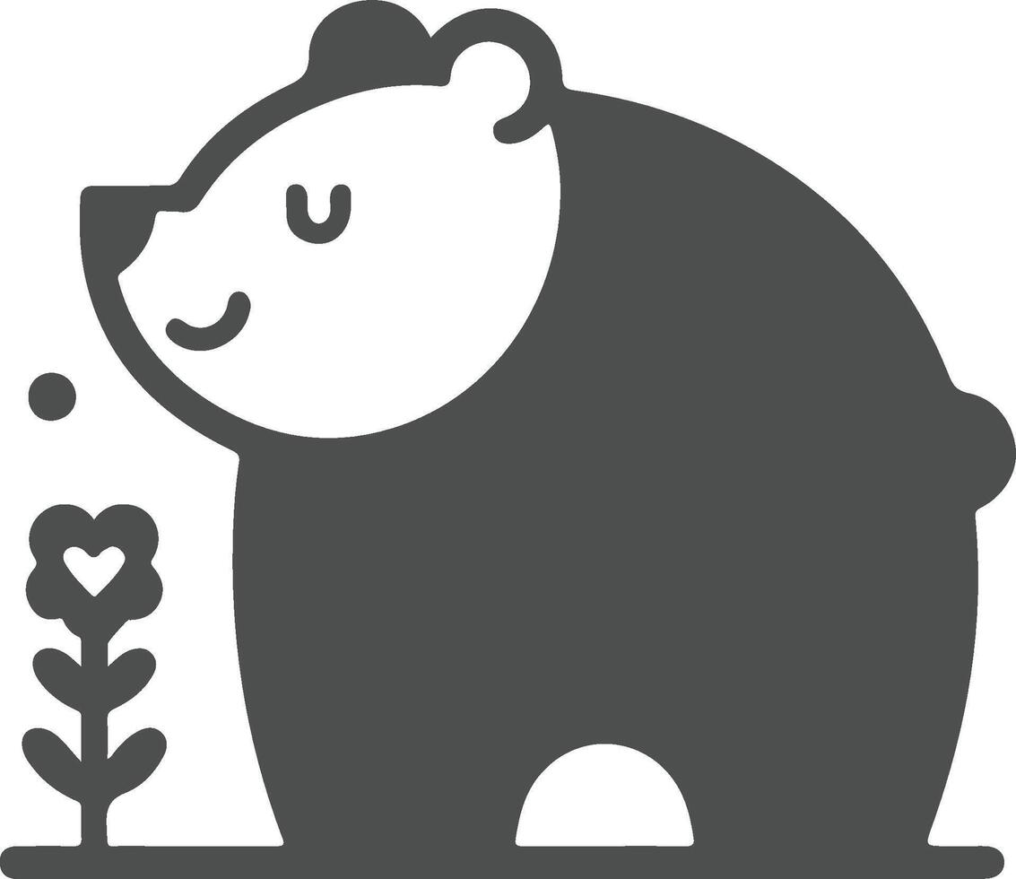 Detailed bear silhouette in a creative minimalistic design ideal for modern branding, nature-themed projects, and artistic decor vector