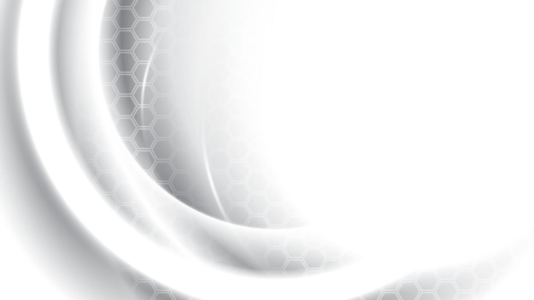 Abstract white and gray color, modern design stripes background with curve lines and hexagonal pattern. illustration. vector