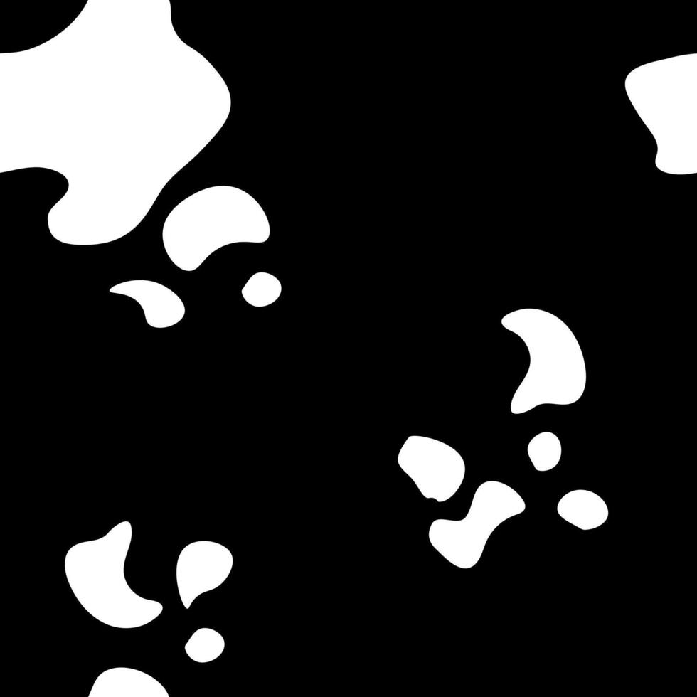 Texture spot, skin black and white cow. Trendy animalistic seamless pattern for fashion, packaging, fabric and more. vector
