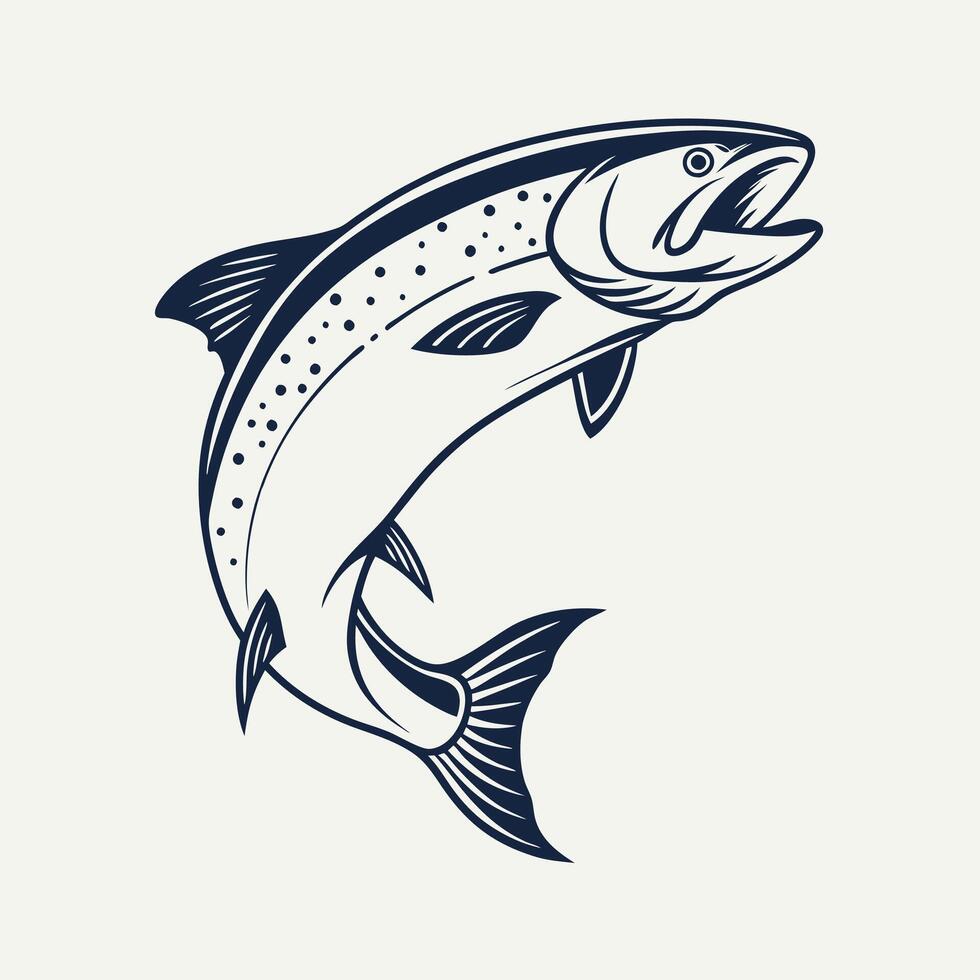 A Atlantic Salmon jumping out of the water vector