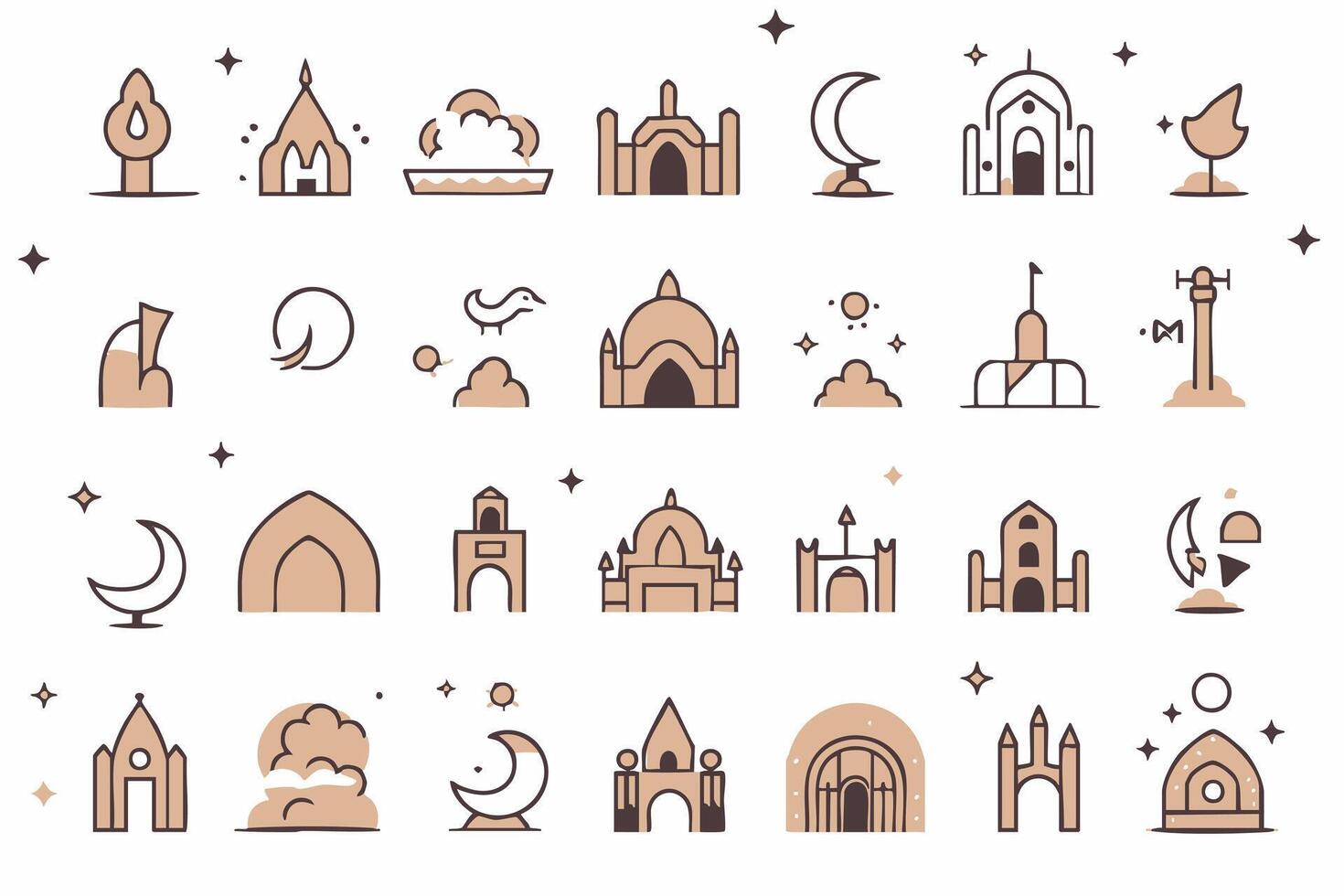 set of Islamic Ramadan vector