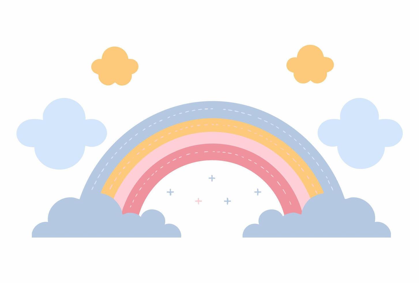 A simple rainbow pastel vector