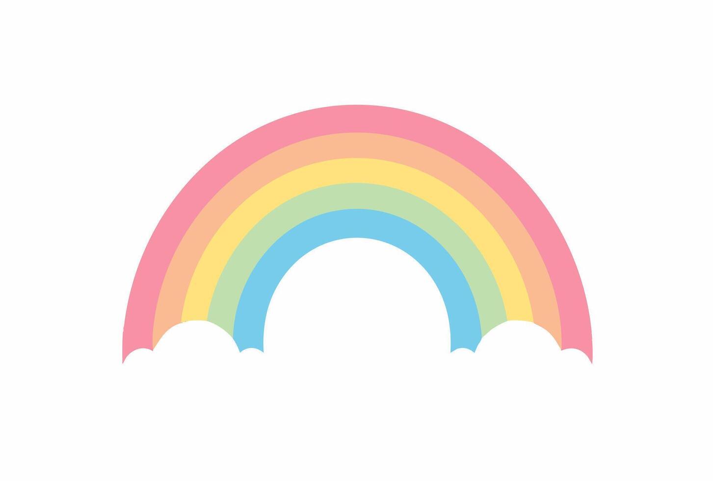 A simple rainbow pastel colors vector