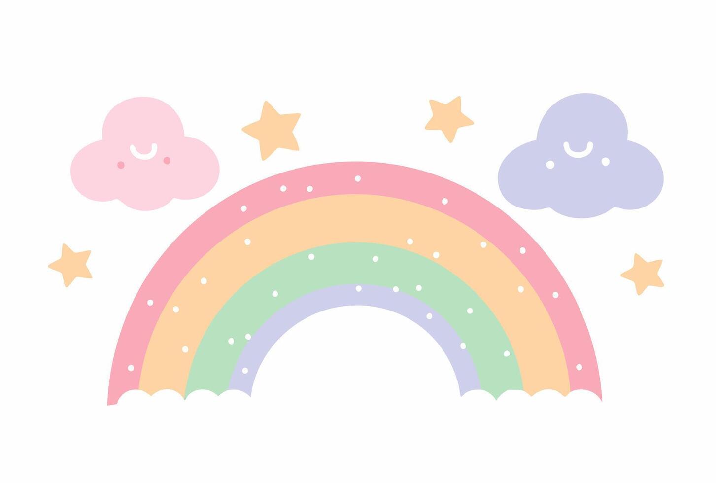 rainbow graphic with pastel vector