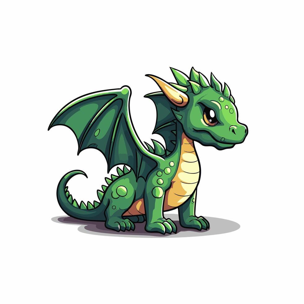 dragon on a white background in a cute vector