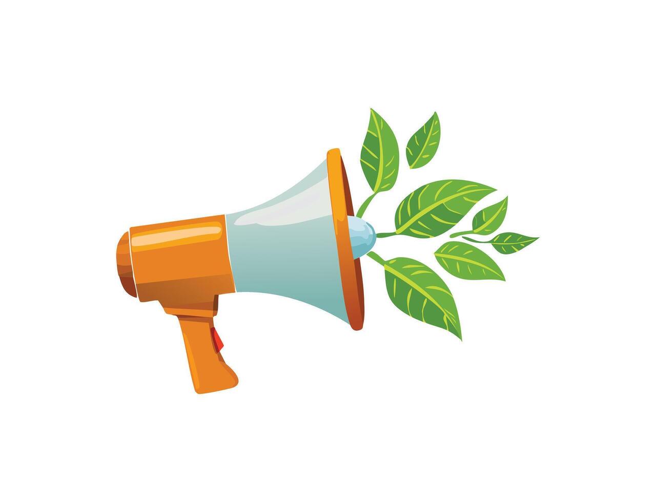 a megaphone with plant vector
