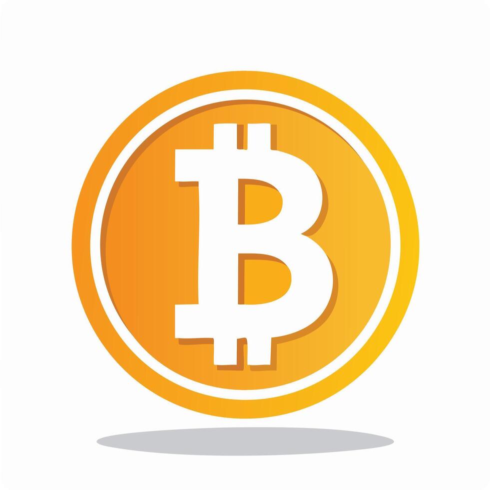 Bitcoin symbol icon with half cut vector
