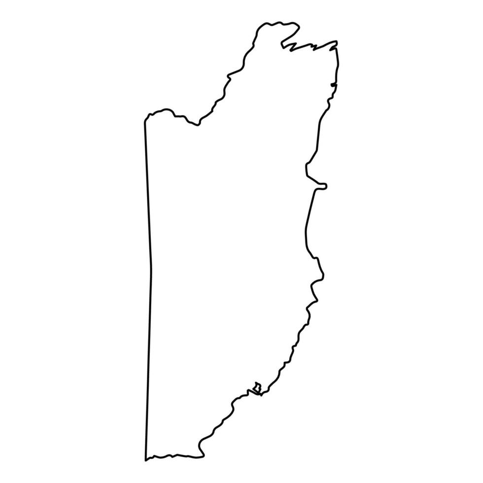 Outline Map of Belize outline border shape, geography Central America vector