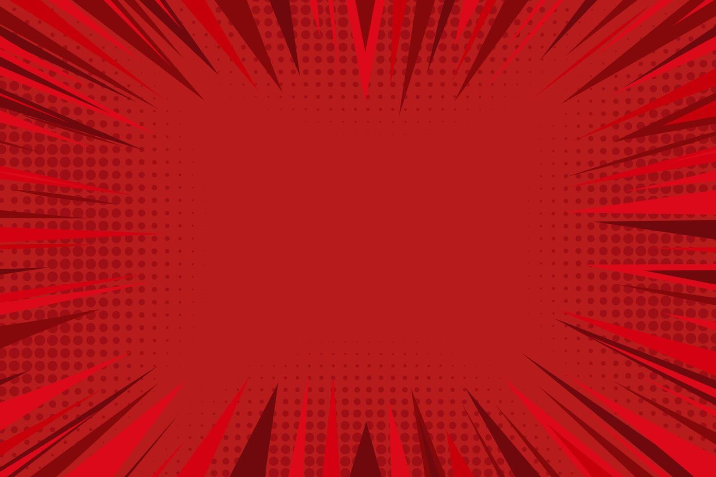 Red Pop Art Comic Background. Red comic halftone style background. Retro comic book style empty backdrop for magazine, cover, ad, banner, websites vector