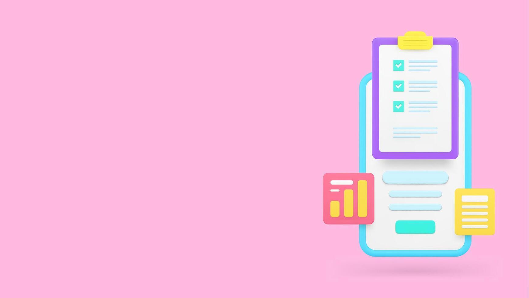 Time management to do list smartphone application banner copy space illustration vector