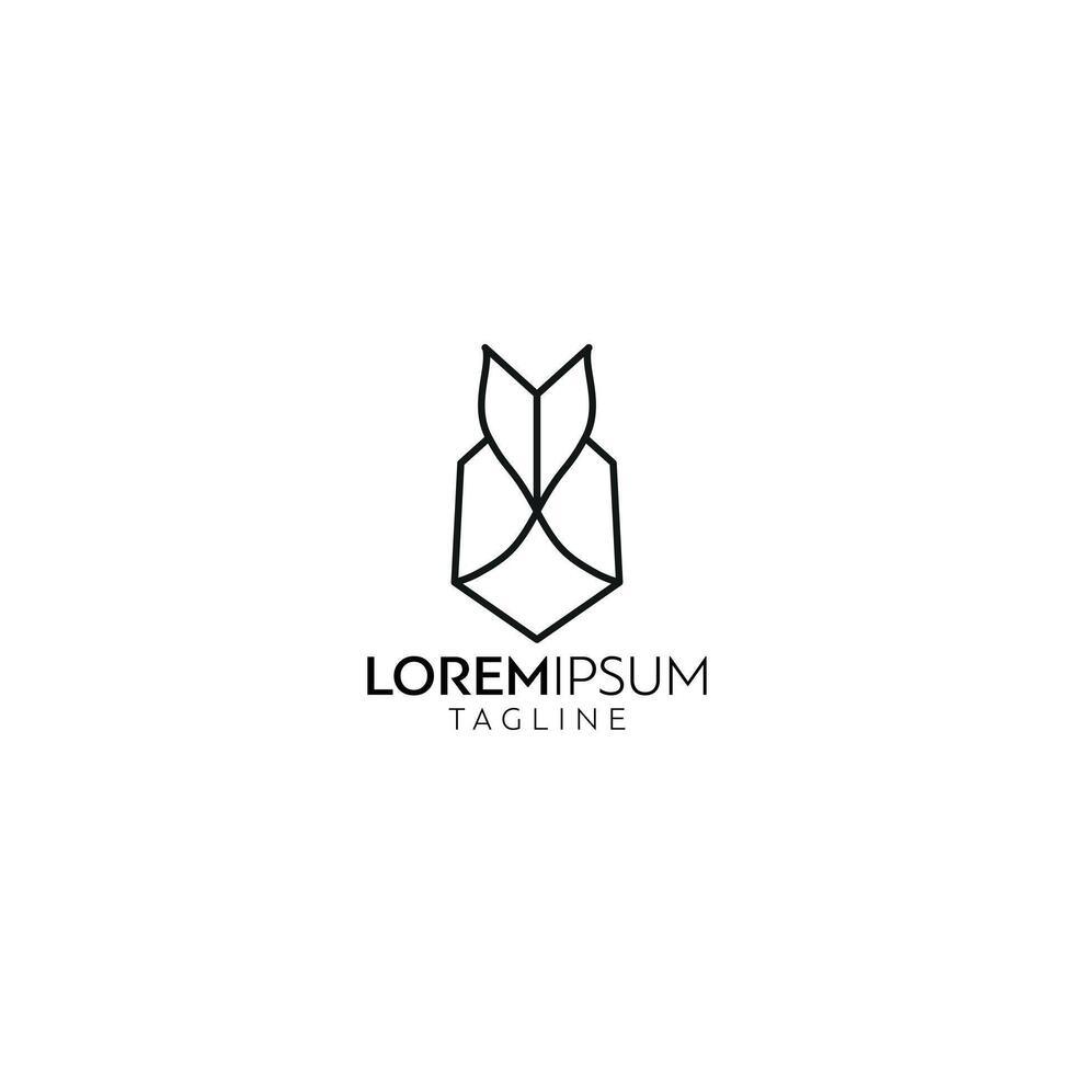 Modern Geometric Abstract Logo Design with Bold Outline vector