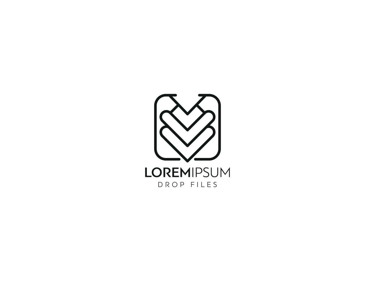 Modern Geometric Abstract Logo Design with Bold Outline Drop Files Design vector