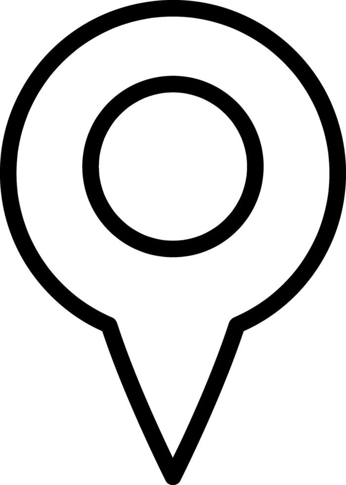 Outline map pointer icon isolated GPS location vector
