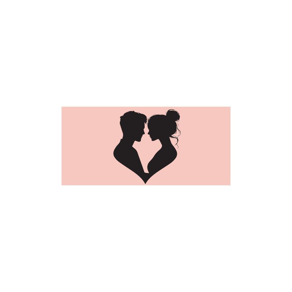 Elegant Romantic Silhouette of a Couple Sharing an Intimate Kiss in Black and White vector