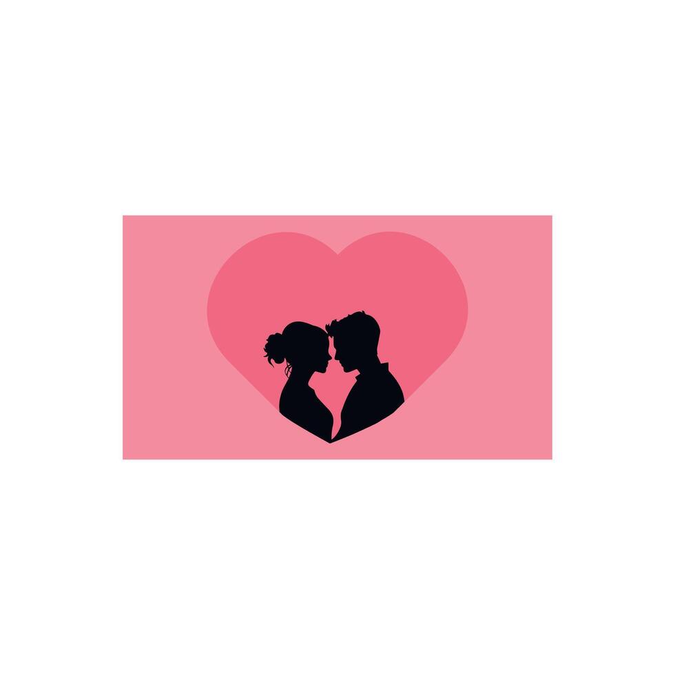 Romantic Silhouette of a Couple Sharing an Emotional Moment in an Artistic Black and White Design vector
