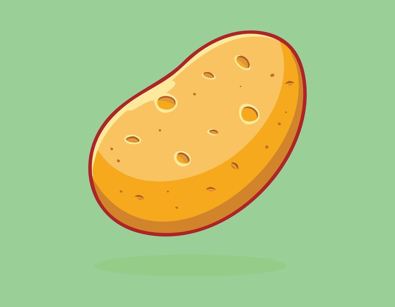 a potato is flying in the air on a green background vector