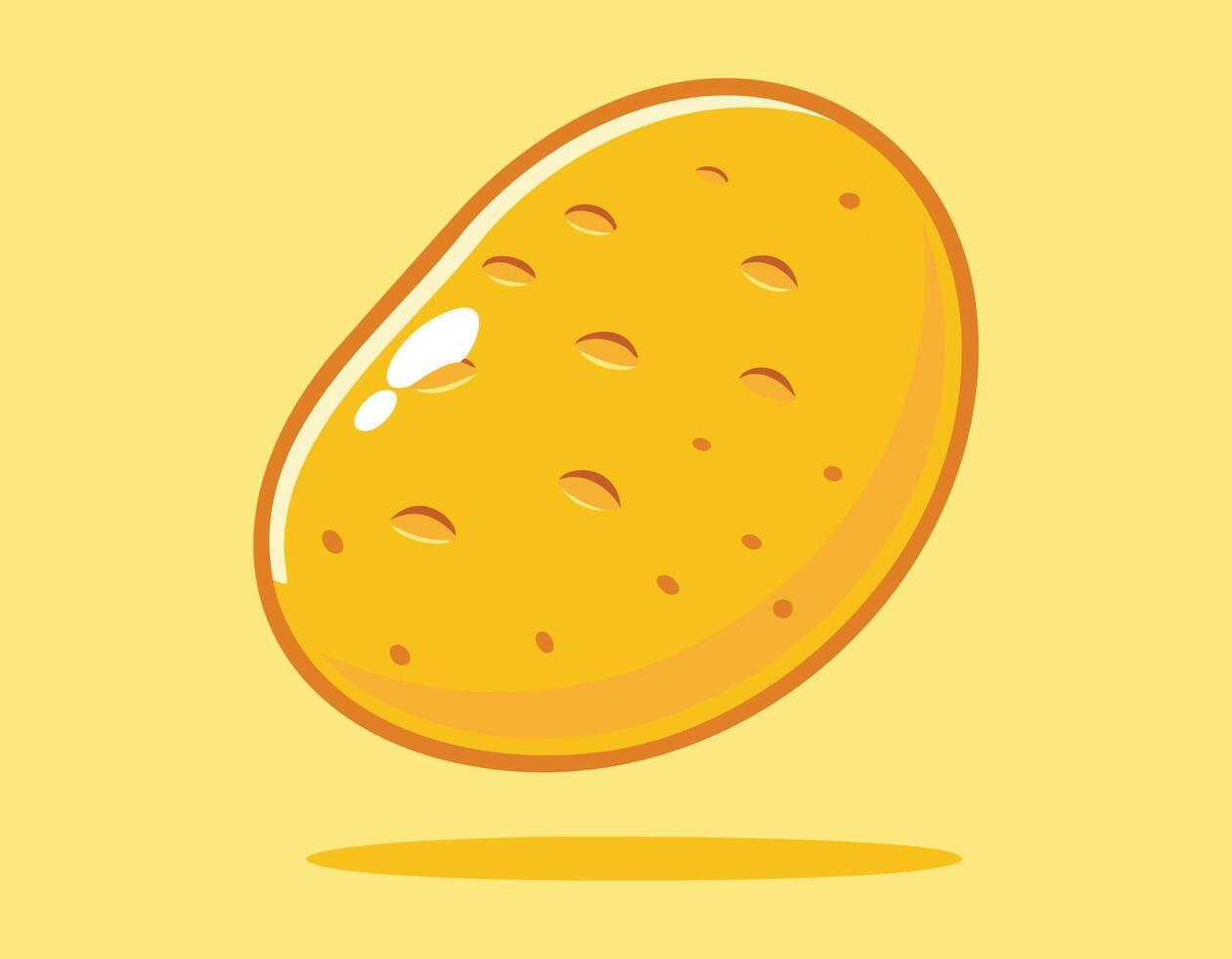 a potato is shown on a yellow background vector