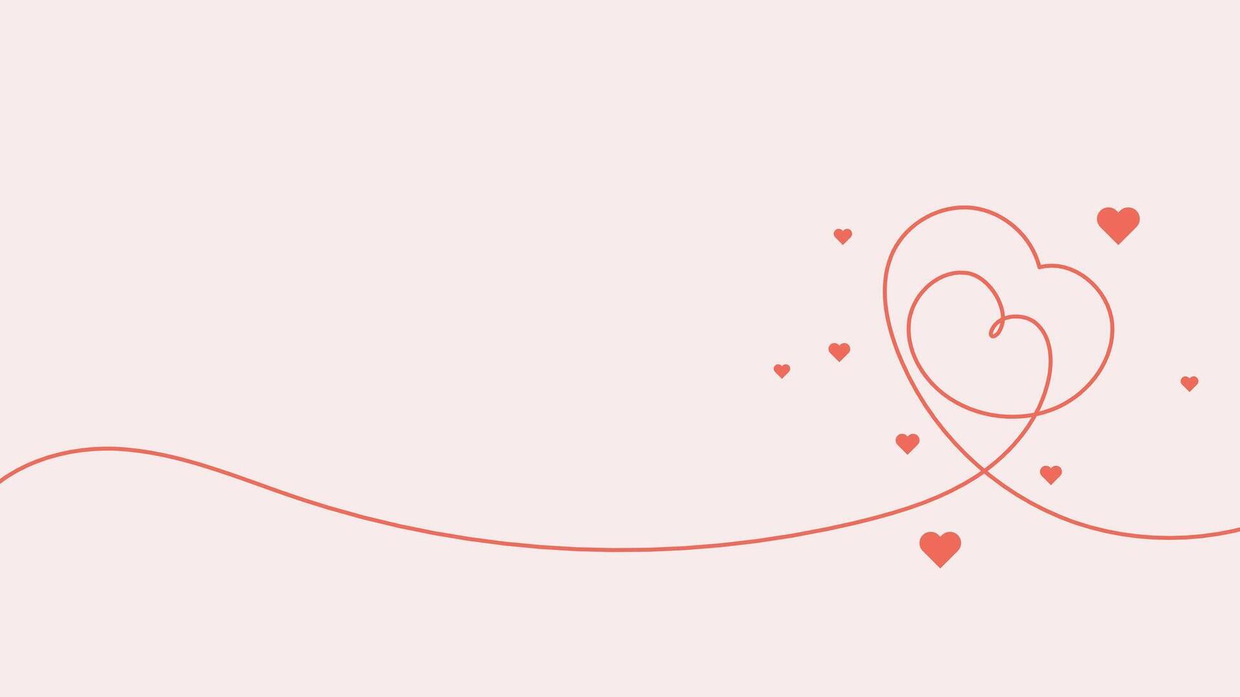 Minimal pink love background for Happy Women's day, Mother's day, Valentine's Day, birthday greeting card design. vector