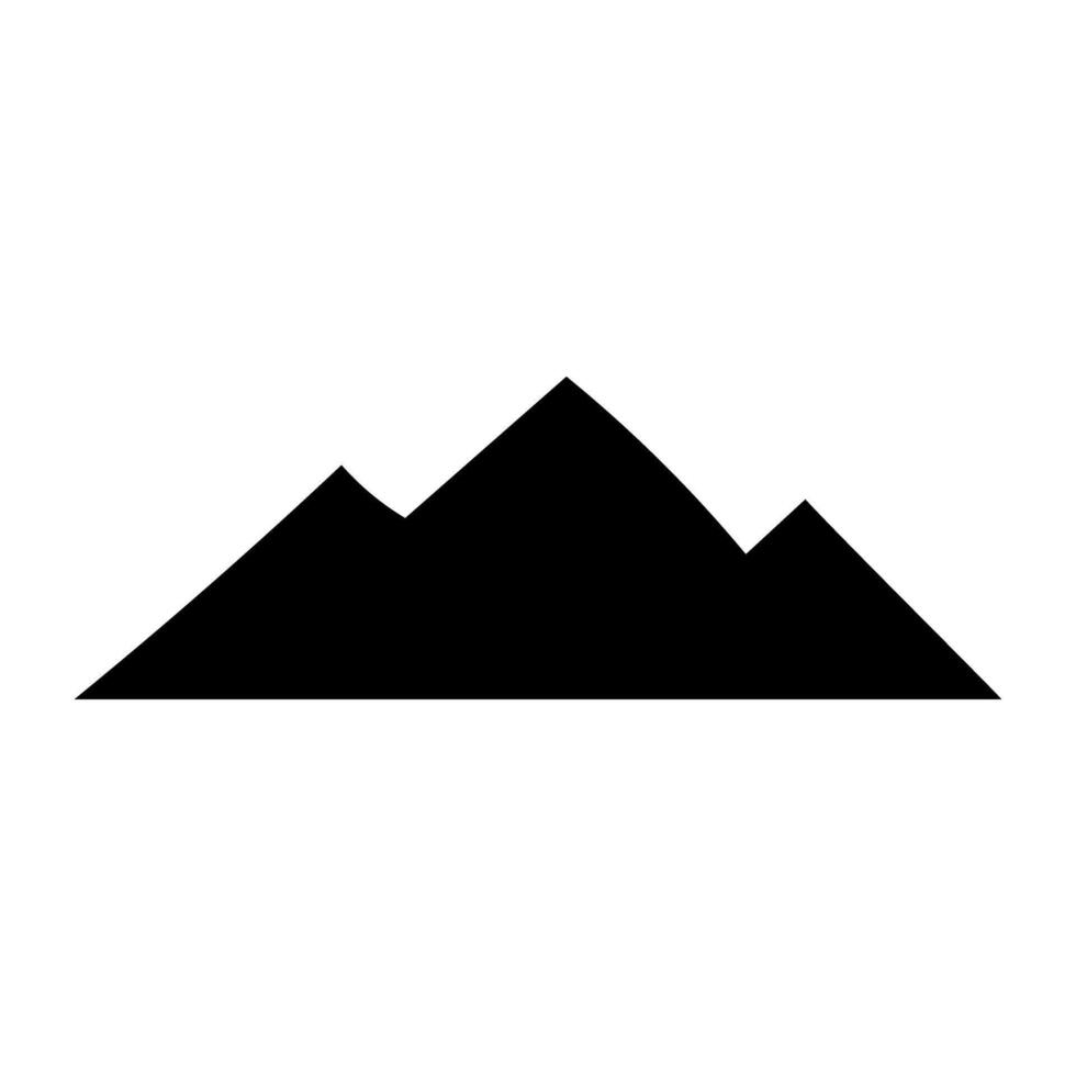 Mountain icon over white background, silhouette style, illustration. vector