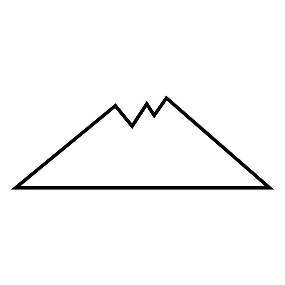 Mountain icon. Simple black symbol on white background. Flat style. vector