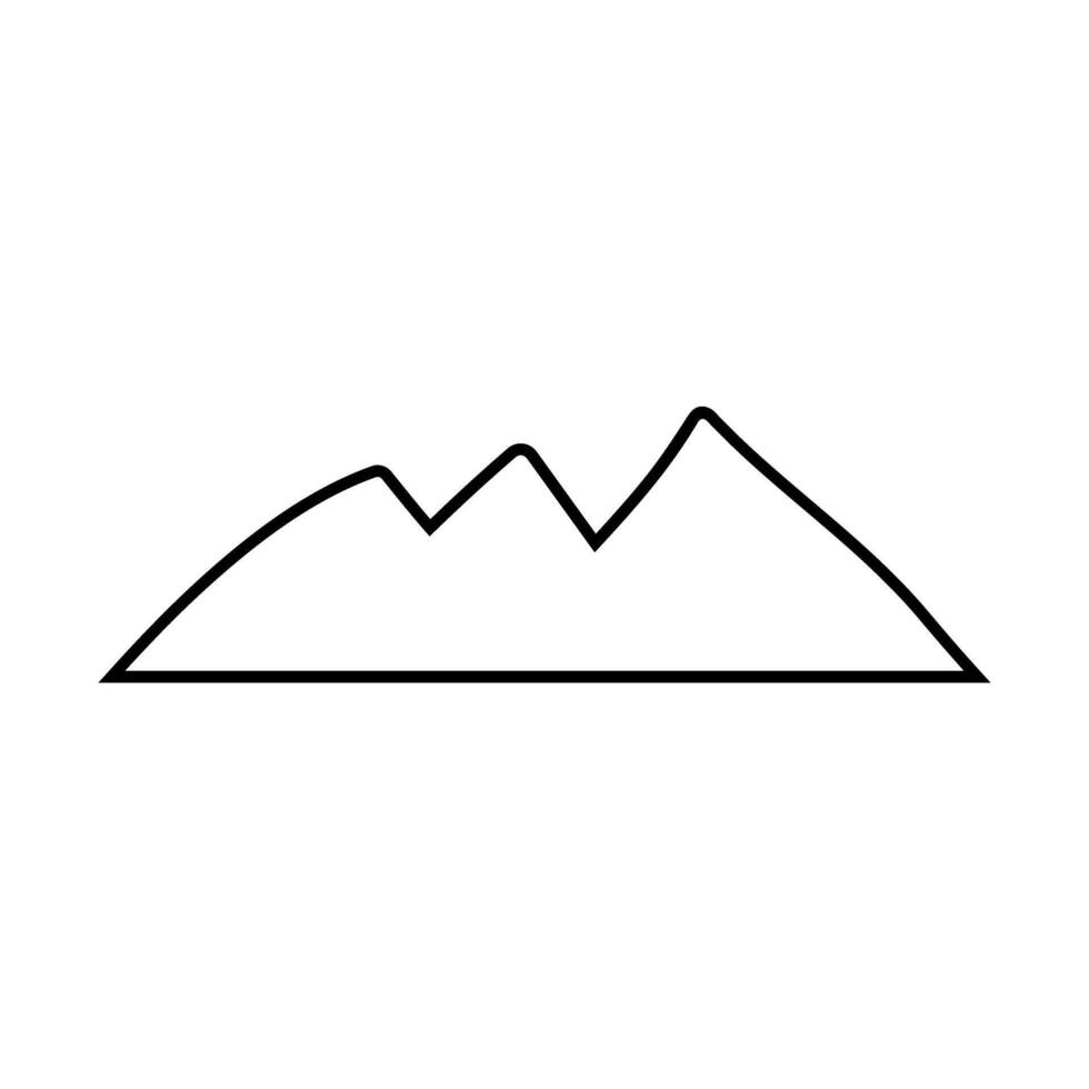 Mountain icon. Outline illustration of mountain icon for web vector