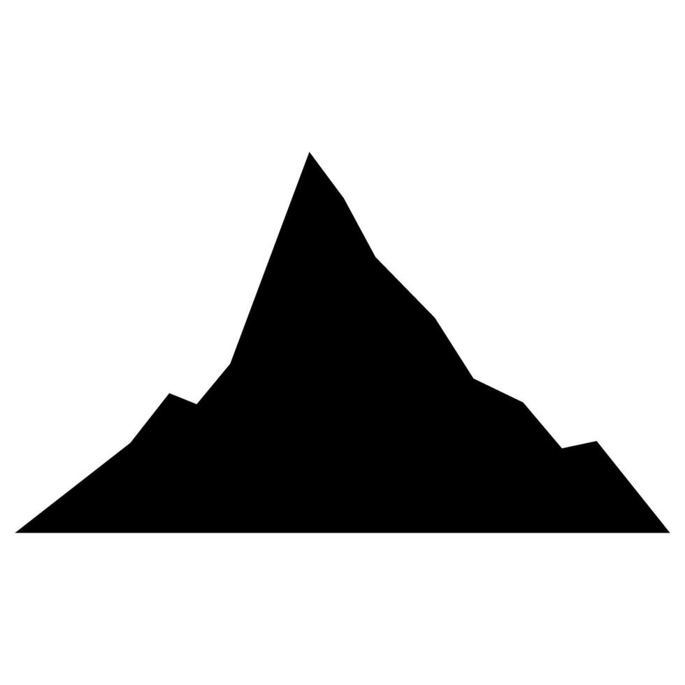 Mountain icon . Flat style EPS. Black on white. vector