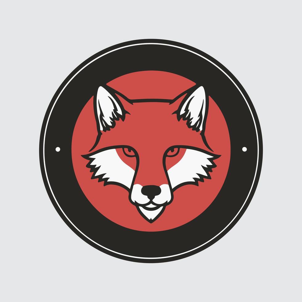 Bold Red Fox Head Logo Design vector