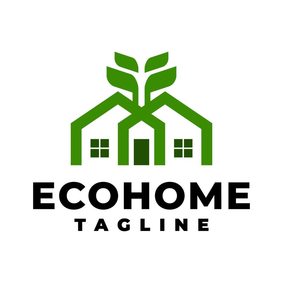 illustration of house with leaf on the top. good for any business related to housing, ecology, leaf and nature. vector