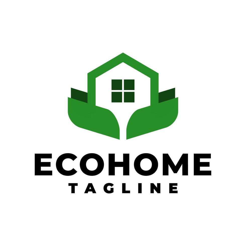 illustration of a house with leaf. good for any business related to housing, ecology, leaf and nature. vector
