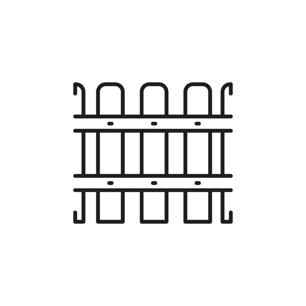 This fence outline icon symbolizes concepts like construction, renovation, and boundaries, making it ideal for design and architecture projects that need visual clarity and precision vector