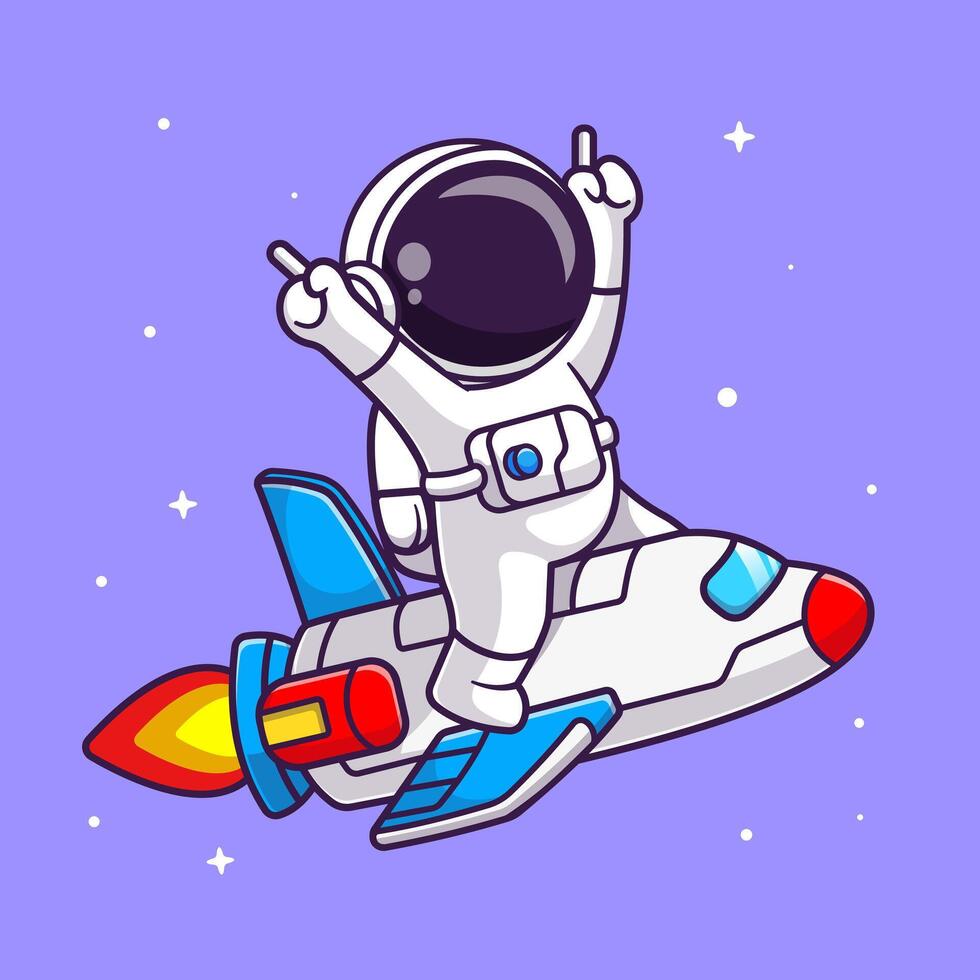 Cute Astronaut Searching Location On Moon Cartoon vector