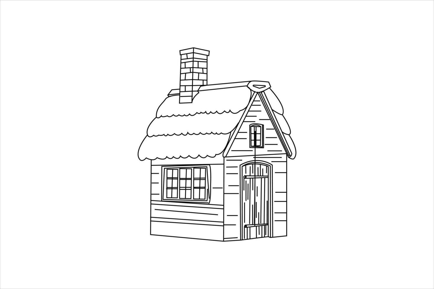 Creative modern Minimalist single-Line House Drawing housing isolated outline illustration vector