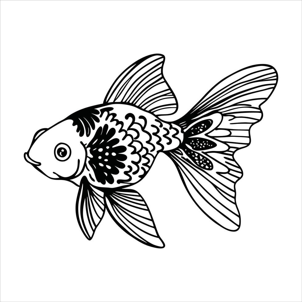 Hand drawn fish vector